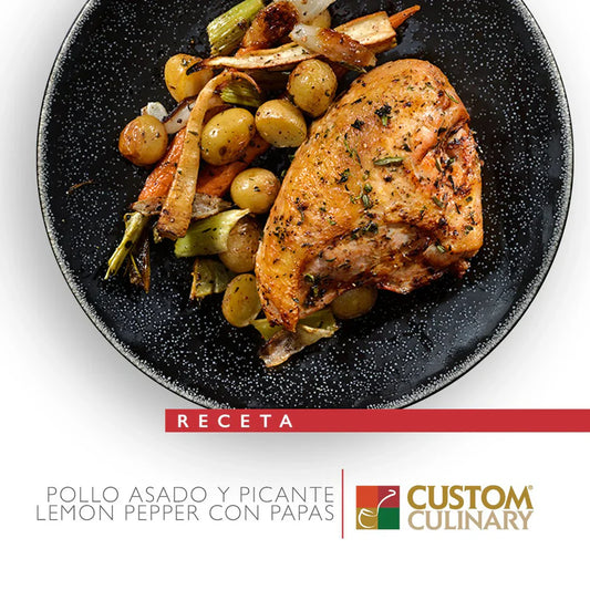 POLLO ASADO Y PICANTE LEMON PEPPER CON PAPAS