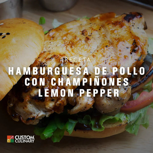 RECETA DE HAMBURGUESA DE POLLO CHAMPIÑONES LEMON PEPPER