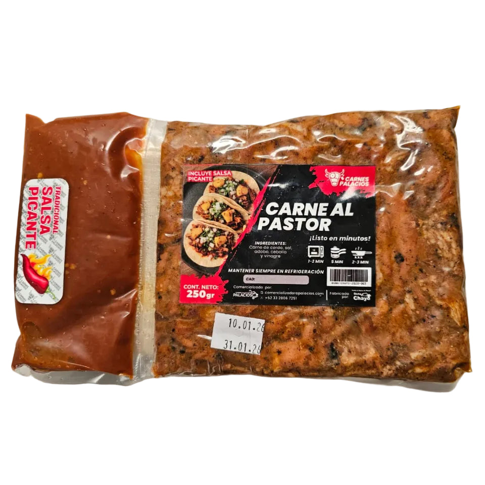 Carne Al Pastor Empacado CON TORTILLAS Y SALSA AL VACIO*