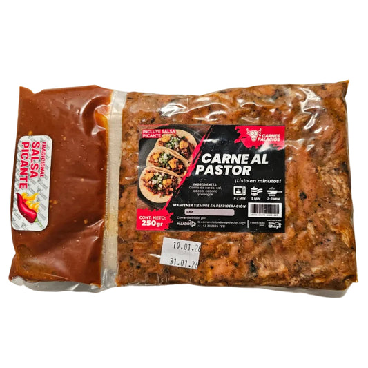 Carne Al Pastor Empacado CON TORTILLAS Y SALSA AL VACIO*