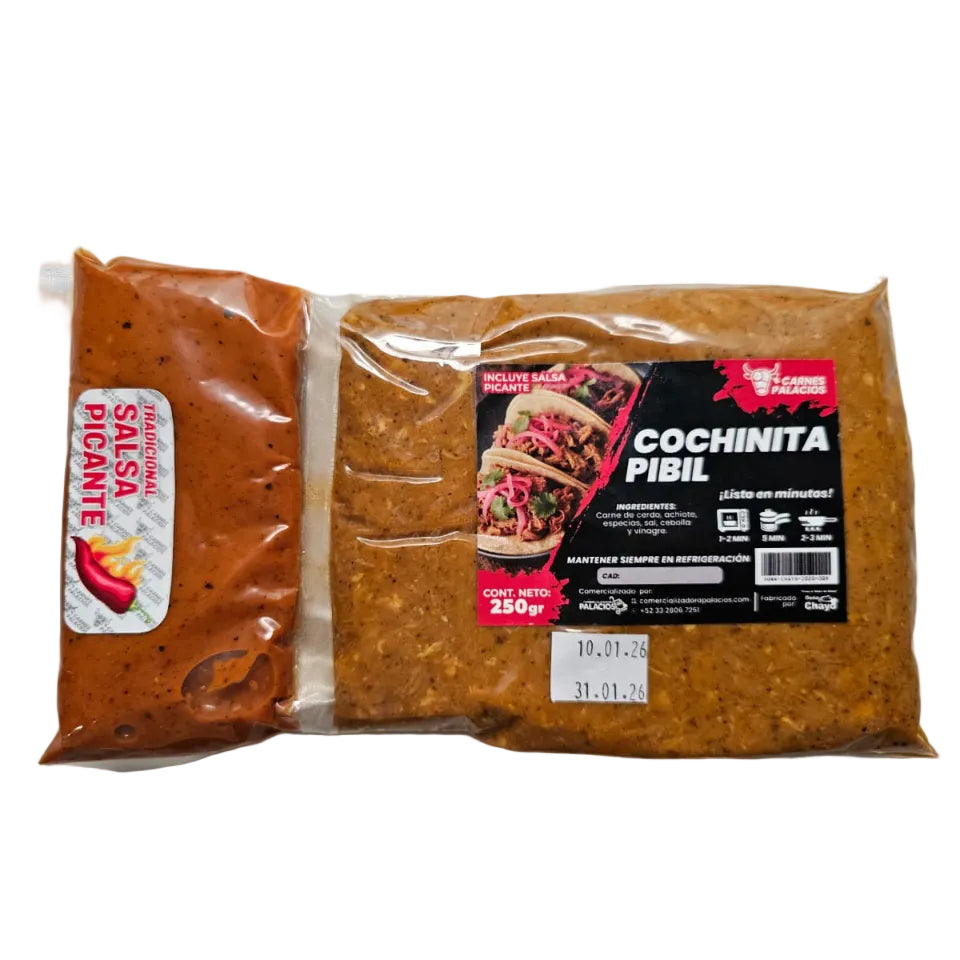 Cochinita Pibil Empacada CON TORTILLAS Y SALSA AL VACIO*