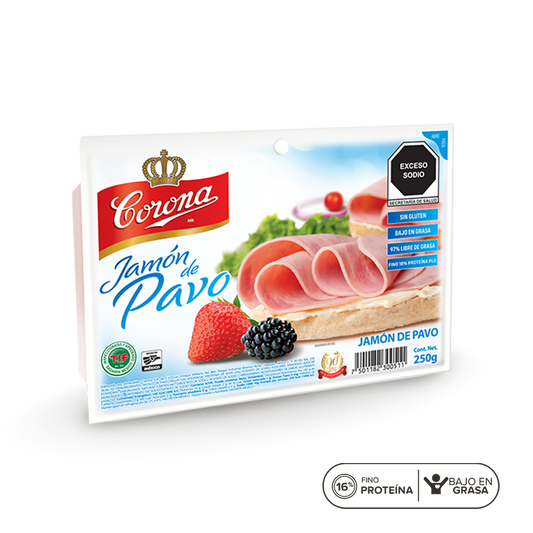 Jamón de Pavo Rebanado Corona 250grs.
