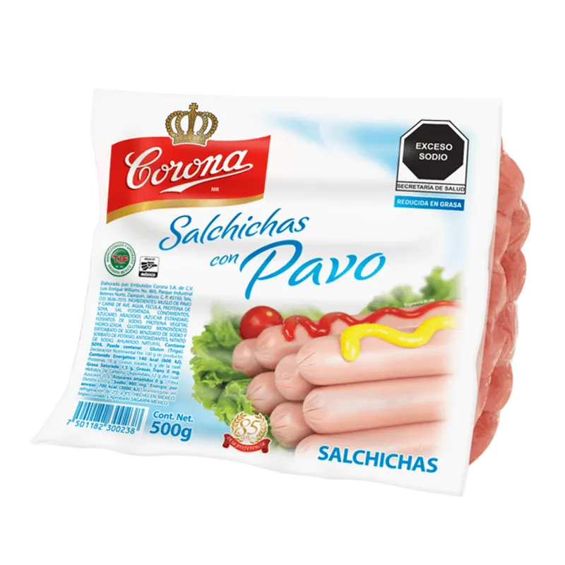 Salchicha de Pavo Corona.