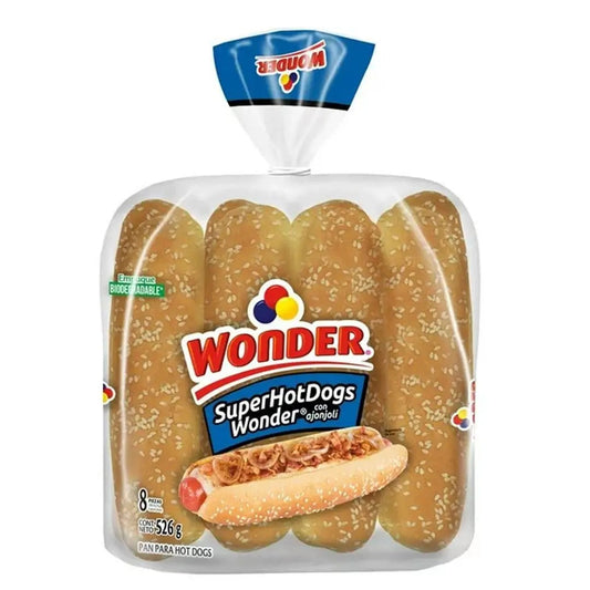 Pan Hot Dog Wonder Super Dogos  12 Pzas