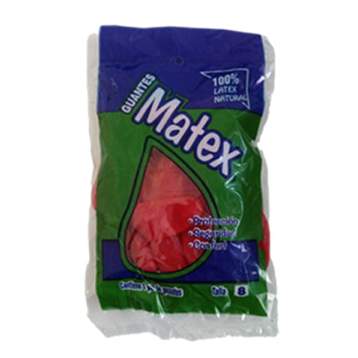 Guante De Plástico Rojos Matex #8 1 par **