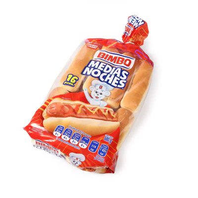 Pan Bimbo Medias Noches  16 pzas / Hot Dog