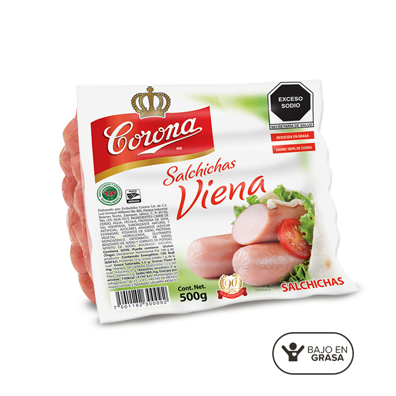 Salchicha Viena Corona 500grs.