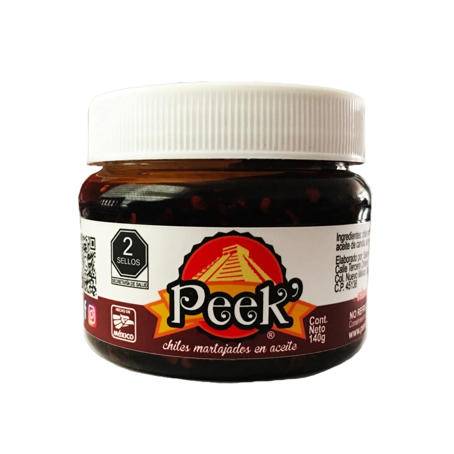 Salsa Peek Chiles morita ahumados, martajados en aceite 140g